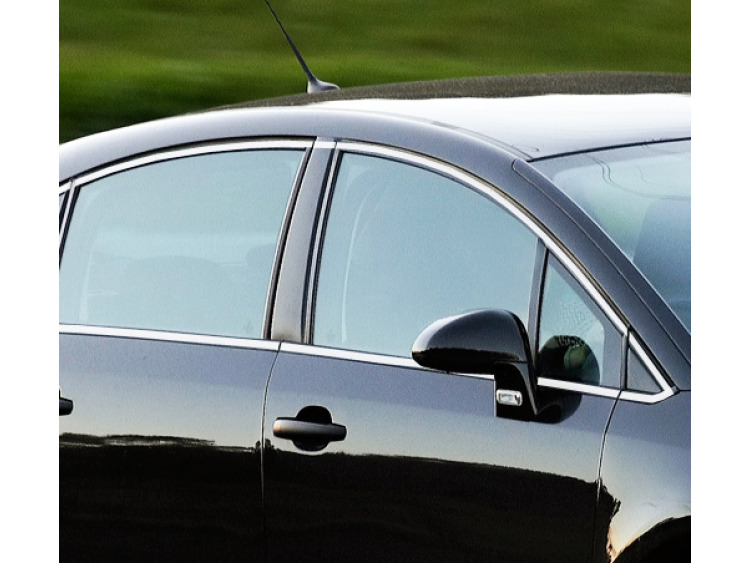 Baguette chrom&eacute;e de contour des vitres lat&eacute;rales compatible avec Citro&euml;n C4 Berline