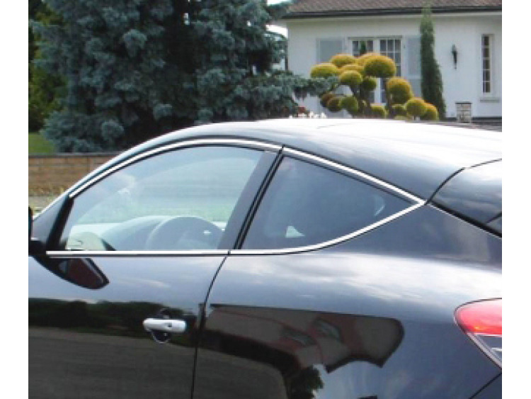 Baguette chrom&eacute;e de contour des vitres lat&eacute;rales pour Renault M&eacute;gane III coup&eacute; 08-12 Renault M&eacute;gane III phase 2 coup&eacute; 12-13 Renault M&eacute;gane III phase 3 coup&eacute; 13-21