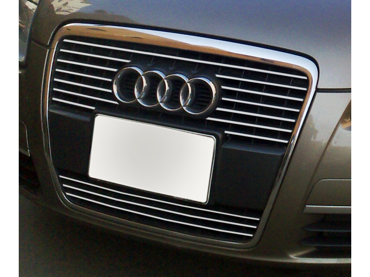 Baguette de calandre chrom&eacute;e compatible avec Audi A6 S&eacute;rie 3 Avant 05-08 & Audi A6 S&eacute;rie 3 Berline 05-08 v2