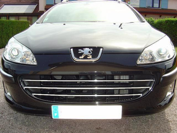 Baguette de calandre chrom&eacute;e pour Peugeot 407 & Peugeot 407 SW horizontale