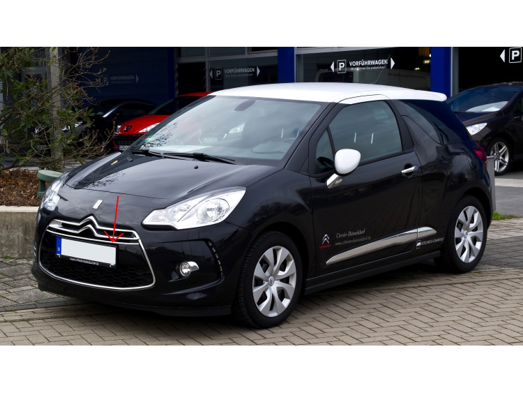 Baguette de calandre inf&eacute;rieure chrom&eacute;e pour Citro&euml;n DS 3 DS 3 16-26 DS 3 Cabriolet 16-26